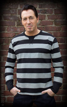 Sweatshirt - gestreift schwarz/grau