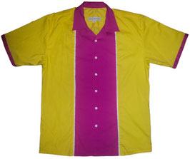 50s Retro Shirt Johnny yellow/pink