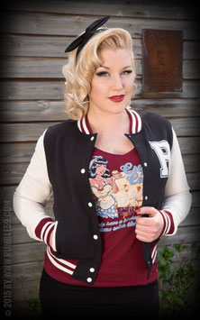Ladies Sweat College Jacke - schwarz