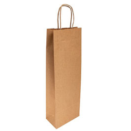 Shopper 1 Bottiglia Kraft Avana cm. 18+8x40 - 250 pezzi