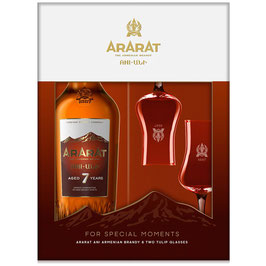 ArArAt Ani NEW RANGE 0,7 l 7 YO + 2 Tulipanglas i gaveæske