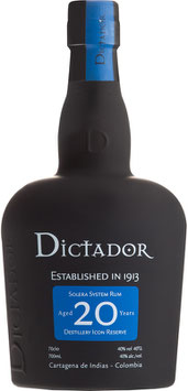 Dictador 20 år Solera Destillery Icon Reserve Rum Columbia rom 40%