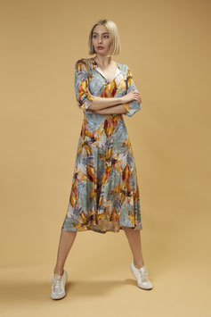 Kleid 'Lea' (blau-gelb/rosa-rot)