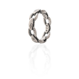 ARKAIKA linked ring - textured silver