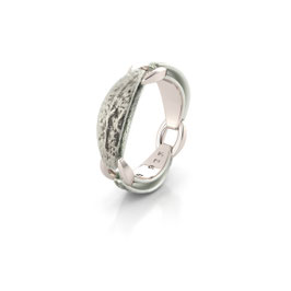 ARKAIKA linked modular ring - textured silver