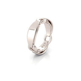 ARKAIKA linked modular ring - polished silver