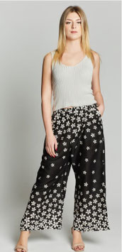 Pantalone con Fantasia Floreale - PRM35 Nero