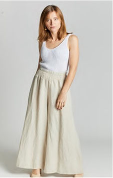Pantalone Lino con Gamba Larga - PLN5 Sabbia