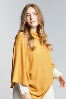 PONCHO MISTO CASHMERE  Giallo