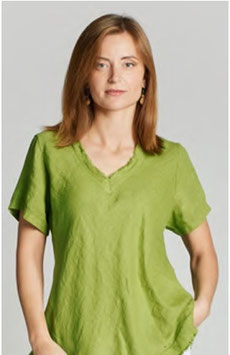 Maglia Lino con Frange MLN2 - Pistacchio