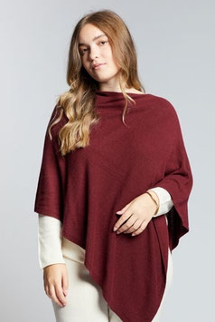 PONCHO MISTO CASHMERE  Bordeaux