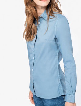 CAMICIA WASHED COLL BLUE DONNA