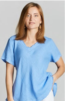 Maglia Lino con Frange MLN2 - Indaco