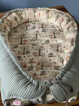 Babynest - Waldtiere / dusty mint