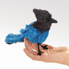 Folkmanis Fingerpuppe mini Vogel mit blauem Schopf, Diademhäher