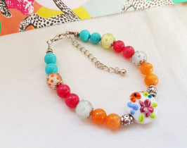 Bracelet  TUTTI FRUTTI Turquoise, rose, orange