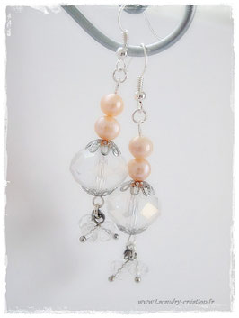 Boucles d'oreilles perles Cristal et perles d'eau douce