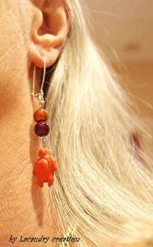Boucles d'oreilles pop Tortue Orange