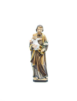 Figur "Heiliger Joseph mit Kind" bemalt