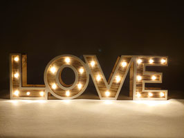 LED Schriftzug Love  Holzdeko