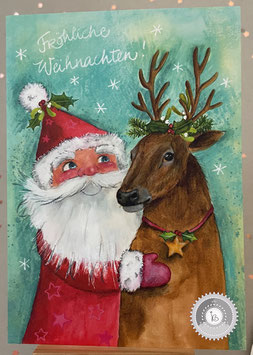 Weihnachtsmann und Rentier
