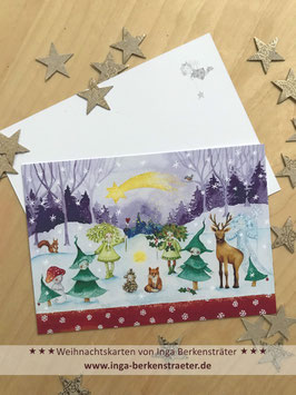 Weihnachtswald Postkarte