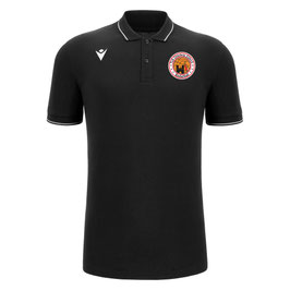 MACRON Comedy Eco Polo-Shirt schwarz mit kleinem TuS Zülpich Logo und Wunschname