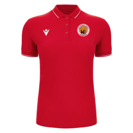 MACRON Waltz Eco Polo-Shirt rot mit kleinem TuS Zülpich Logo und Wunschname