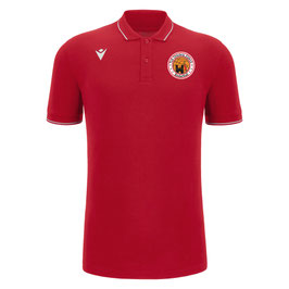 MACRON Comedy Eco Polo-Shirt rot mit kleinem TuS Zülpich Logo und Wunschname
