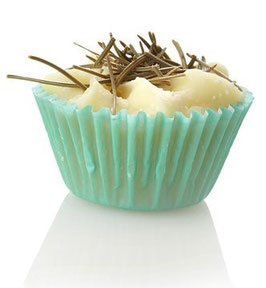 1 Stück Ovis Schafmilch-Badewürfel Cupcake mit Zirbenduft 4 cm ca. 50 g