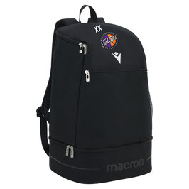 MACRON AXIS Rucksack schwarz mit kleinem Talents Logo und Wunschname / Initialen