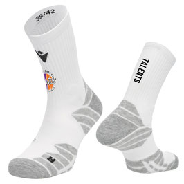 MACRON Elevate Socken Weiß mit Talents Logo und Schriftzug
