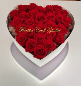 FLOWERBOX con ROSE ROSSE ETERNE