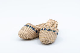 Straw sandals blue and natural / Strohschuh blau und natur