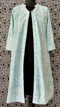 Blockprint Tunika Mila  Hellblau