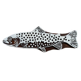 Holzstempel Block Print Fisch Forelle  M 265