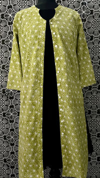 Blockprint Tunika Nisha  Limettengrün