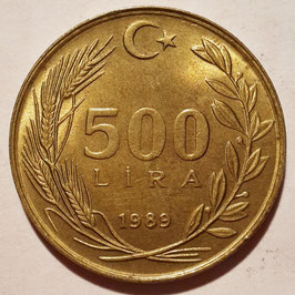 Turkey 500 Lira 1988-1997 KM#989