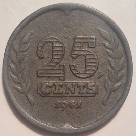 Netherlands - German Occupation 25 Cents 1941-1943 KM#174