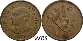 South Africa 1 Cent 1979 (President Diederichs) KM#98 VF+