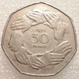 Great Britain 50 New Pence 1973 KM#918 - Entry into European Economic Community