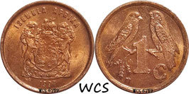 South Africa 1 Cent 1997-2000 (ISEWULA AFRIKA) KM#170