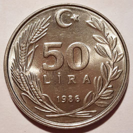 Turkey 50 Lira 1984-1987 KM#966