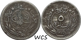 Ottoman Empire 5 Para AH1327/3 (1911) KM#759 F