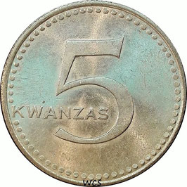 Angola 5 Kwanzas 1975 (ND 1977) KM#85