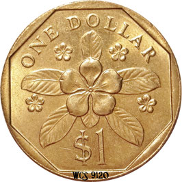 Singapore 1 Dollar 1987-1991 KM#54b