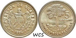 Guatemala 5 Centavos 1994 KM#276.4 UNC
