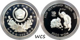 South Korea 5000 Won 1988 (Boys spinning top) KM#71 Proof