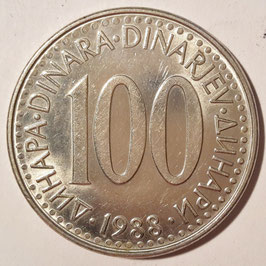 Yugoslavia 100 Dinara 1985-1988 KM#114