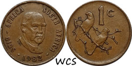 South Africa 1 Cent 1982 (President Vorster) KM#109